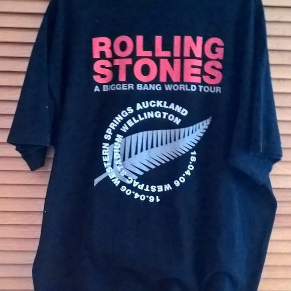 RARE 2006 ROLLING STONES Auckland CONCERT T SHIRT Mens XL Black - Picture 2 of 2